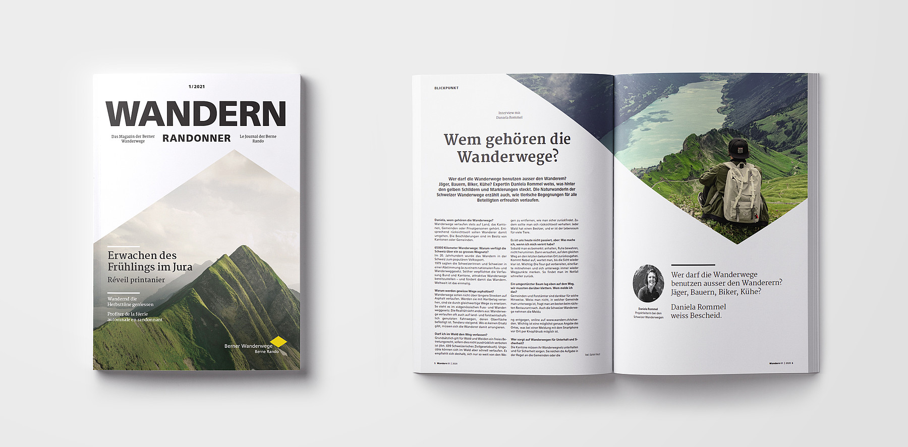 Die Zeitschrift «Wandern» der Berner Wanderwege